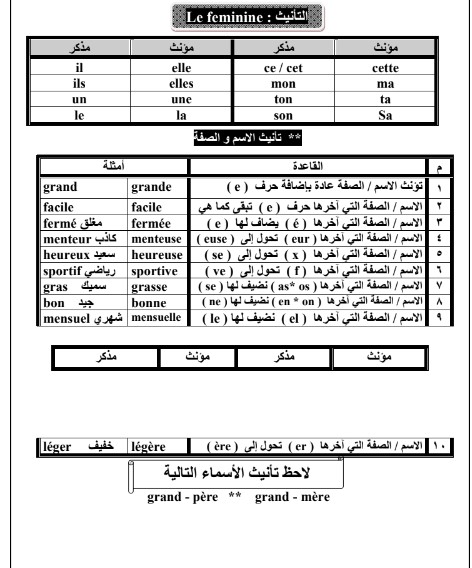 قواعد اللغة الفرنسية 