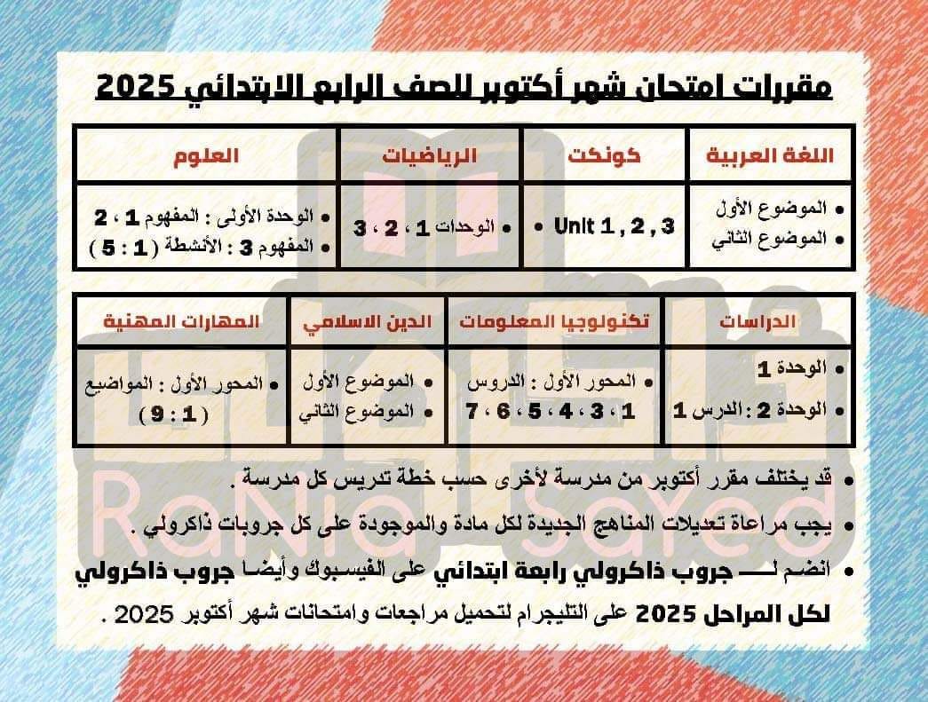 مقرر شهر أكتوبر